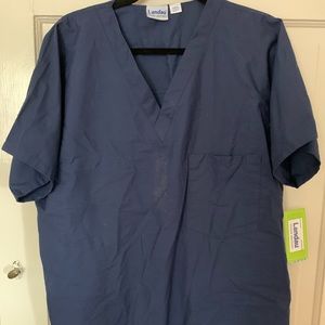 Landau Unisex Navy Reversible V Neck Scrub Top
